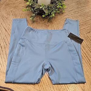 High waisted blue leggings size S NWT